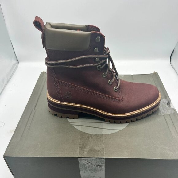 NWT Timberland Women Courmayeur Valley 6" Boot Medium Burgundy Nubuck Size 8 - Picture 1 of 7